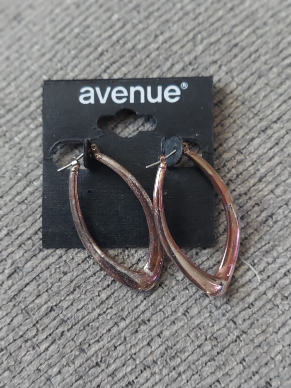 Avenue Metallic Rose Hoop Earrings